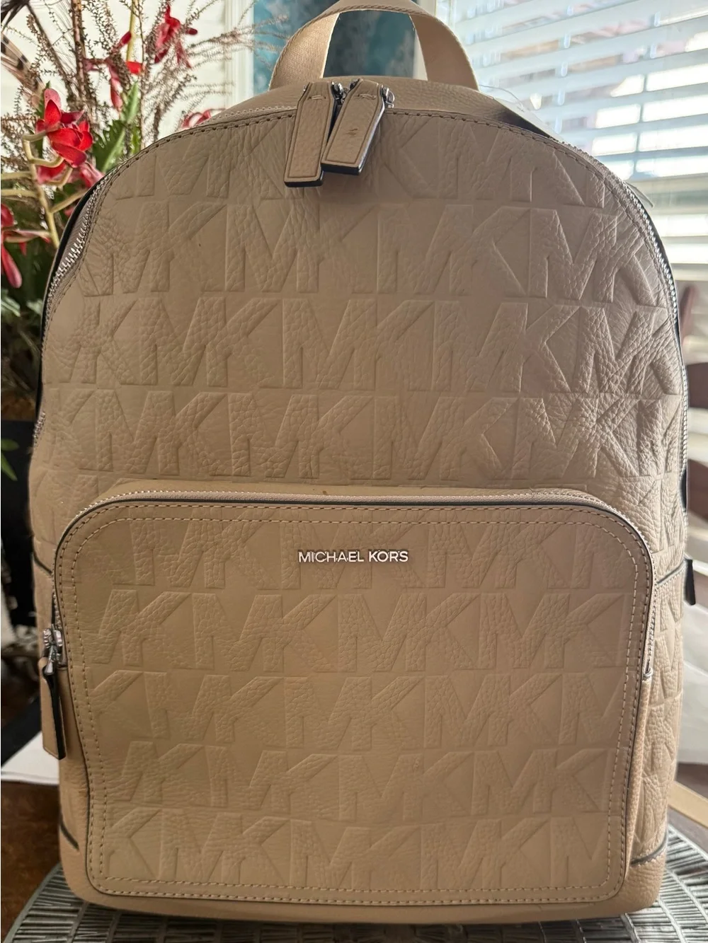 Michael Kors Tan Textured Leather Backpack for Men